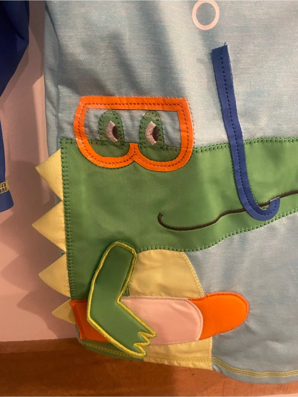 Mud Pie Boys Light Blue & Green Alligator UPF 50+ Swim Rashguard